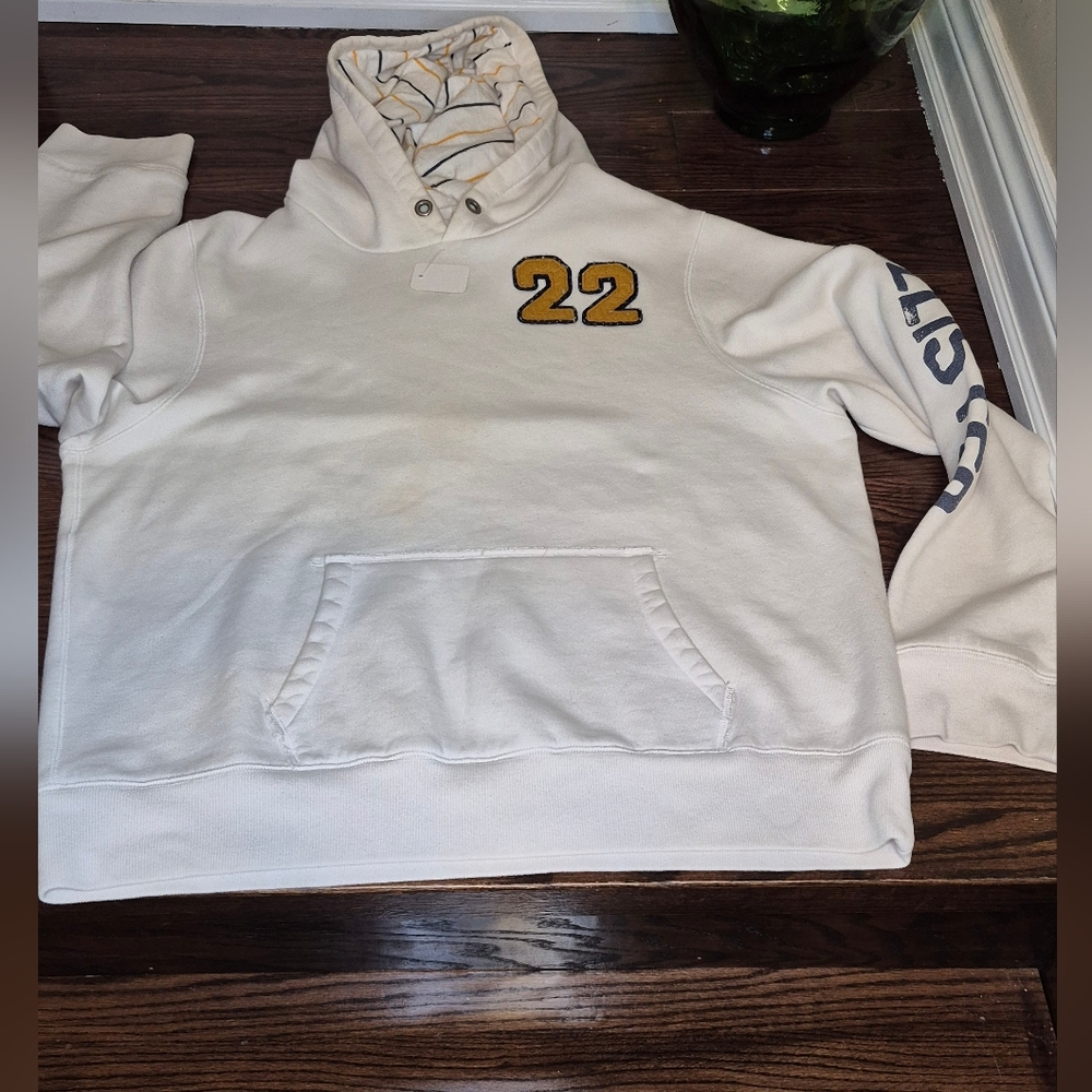 Hollister White Sweatshirt with Yellow 22 Patch